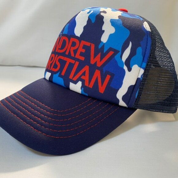 Andrew Christian "Blue Camo" Snap Back Cap - Adjustable - Blues/White (599) - Picture 3 of 5